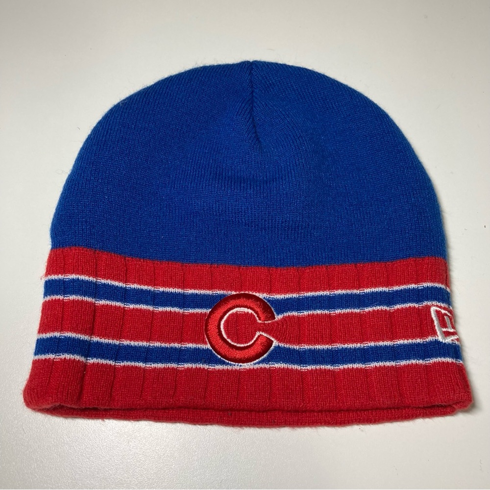 Chicago Cubs New Era MLB Beanie Knit Hat Cap Unisex One Size Cubbies Blue Red
